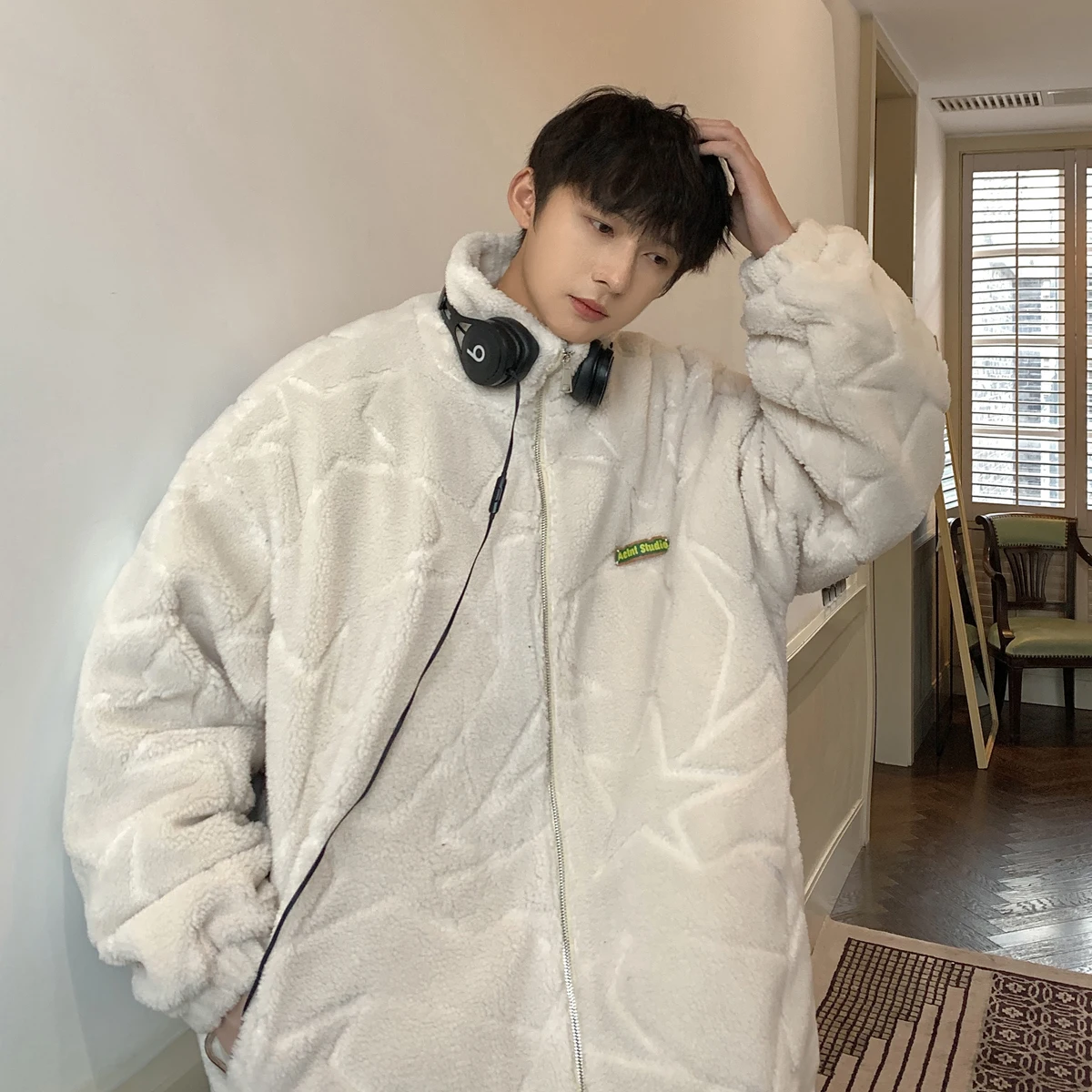 Верхняя одежда из берберского флиса мужская зимняя модная брендовая утолщенная