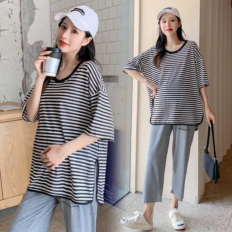 

Spring 2022 Maternity short sleeve shirt large size maternity dress2022