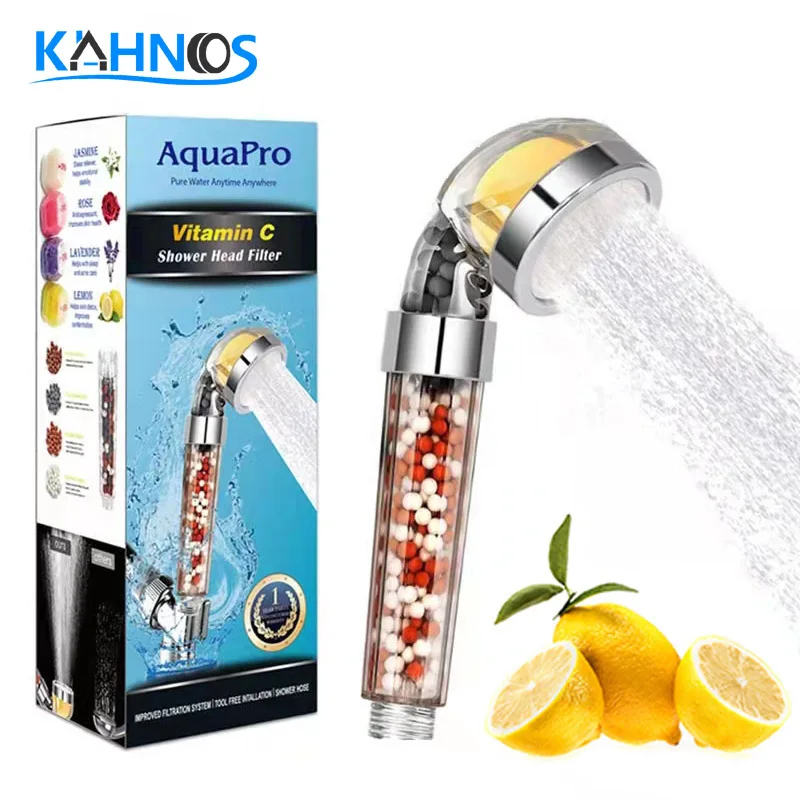 

Lemon Bathroom Aroma Shower Head Scent Anion Shower Head High Pressure Saving Water Fragrance Filtration Bath Shower Filter