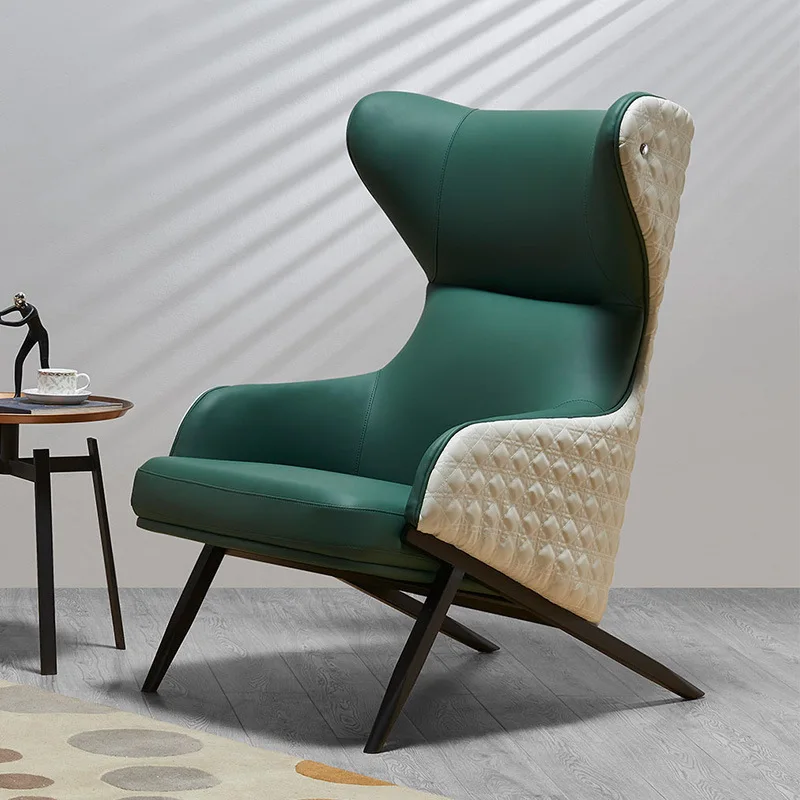 

Light luxury leather single chair living room bedroom creative single chair