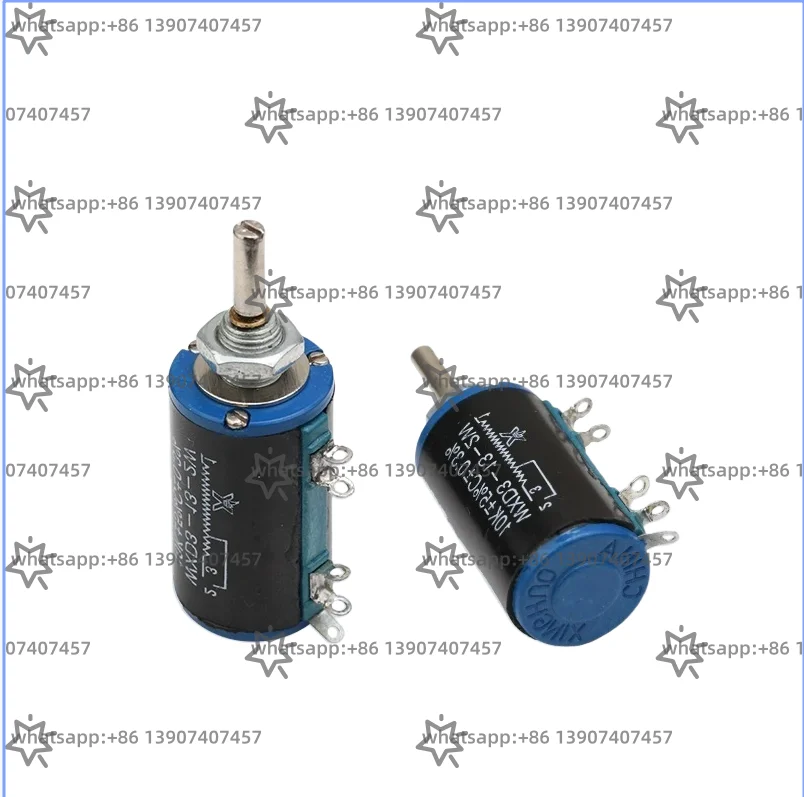 Фото WXD3-13-2W многокатушечный потенциометр с проволочной обмоткой 1K 2K2 4K710K2K2K резистор с крышкой ручки №1