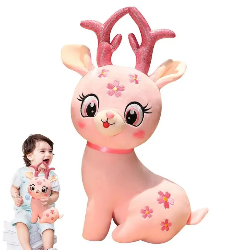 

Sika Deer Plush Beautiful Little Deer Plushie Dolls Stuffed Soft Animal Pillow Plush Soft Hugging Cushion Sofa Ornament Down