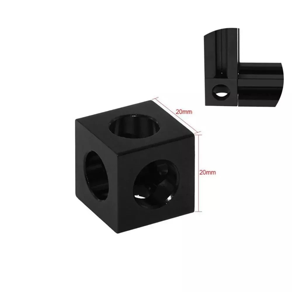 5Pcs Black Angle Corner Connector 90 Degree Bracket 3D Printer Accessories Aluminum Profile Triangle Square |