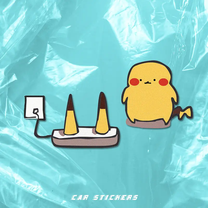 

Anime Pokemon Funny Charging Elf Fun Waterproof Car Stickers Scratch Stickers
