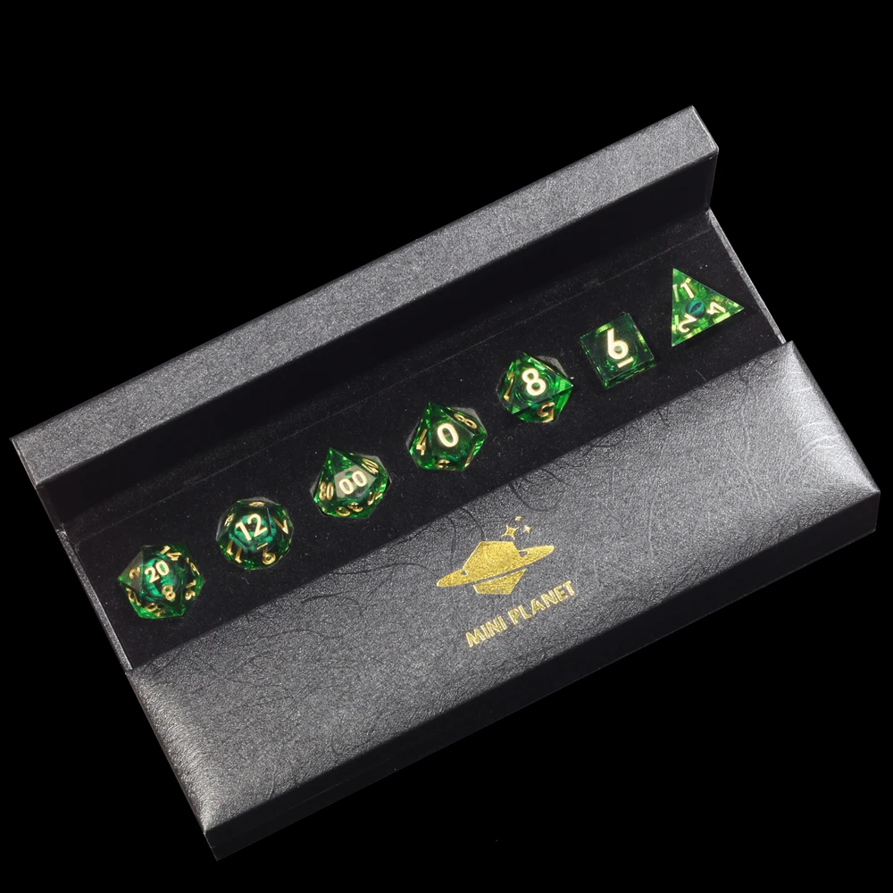 Мини-Планета Красный Зеленый Глаз Дракона набор костей из полимерной смолы с