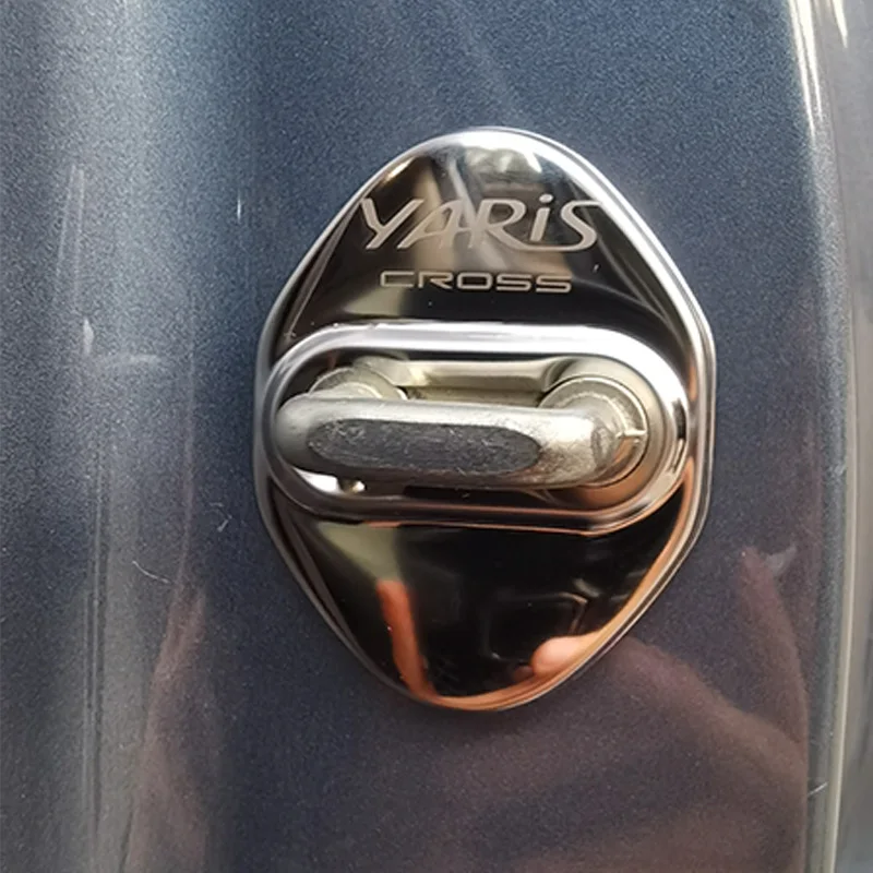 

For TOYOTA Yaris Cross 2020-2023 Hybrid Accessories Auto Car Door Lock Protect Cover Emblems Case Stainless Steel Decoration