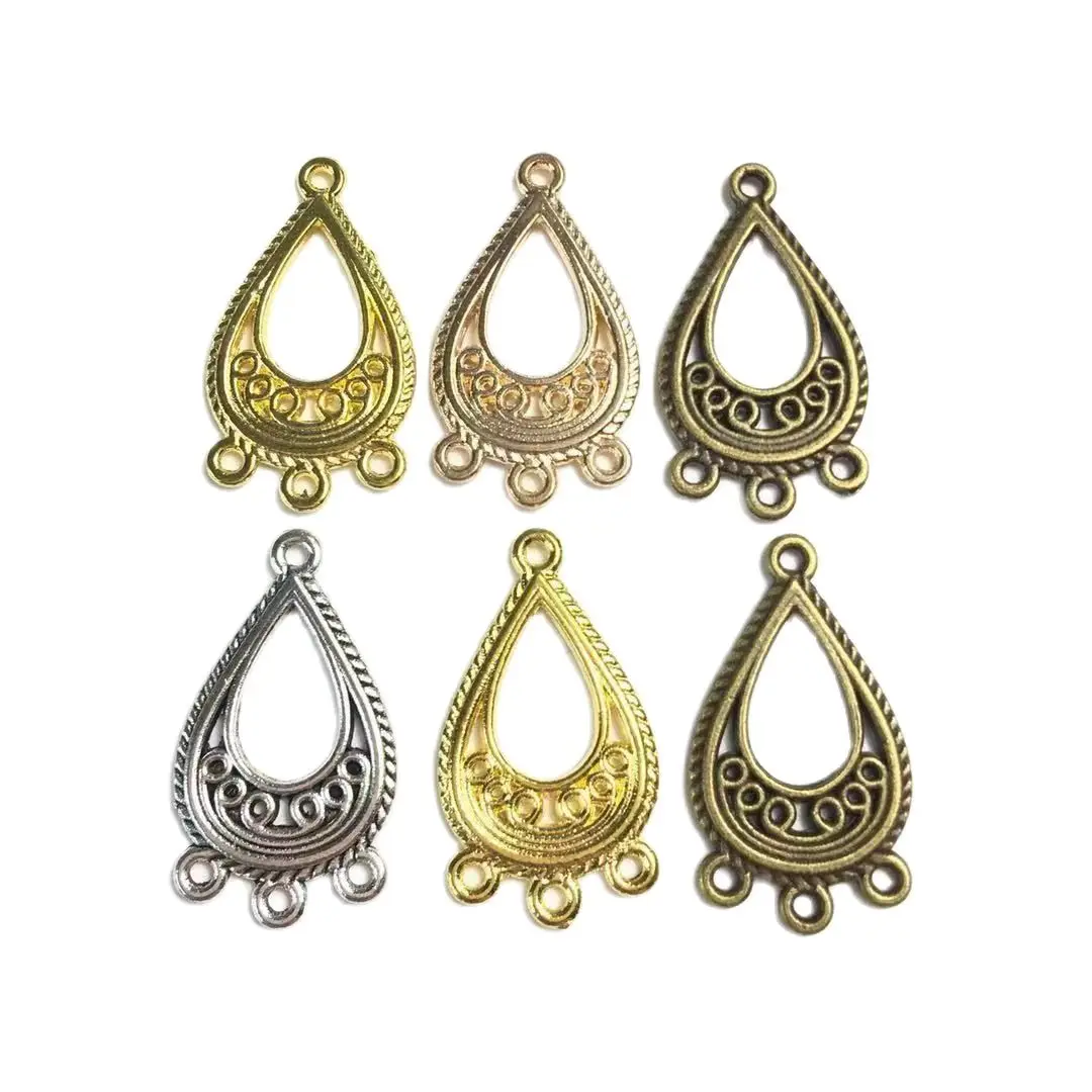 

22 pcs 27x15mm Multi-Hanging Connector Pendants Making DIY Handmade Tibetan Bronze Silver Color Jewelry