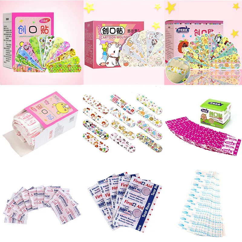 

100/120PCs Waterproof Breathable Cute Cartoon Band-Aids Hemostasis Adhesive Bandages Band First Aid Emergency For Kids Children