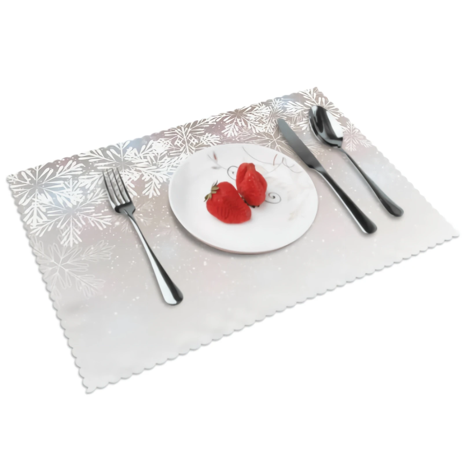 

Snowflake Placemats for Dining Table 12 x 18 inches Heat Resistant Table Placemats Set of 4 for Kitchen Dining Table