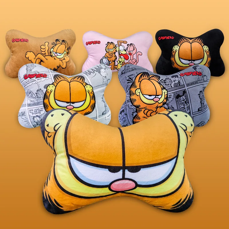 Garfield Classic Animation Cute Plush Doll Chair Neck Pillow Kawaii Fluffy Stuffed Waist Cushion Car Accessories Holiday Gifts