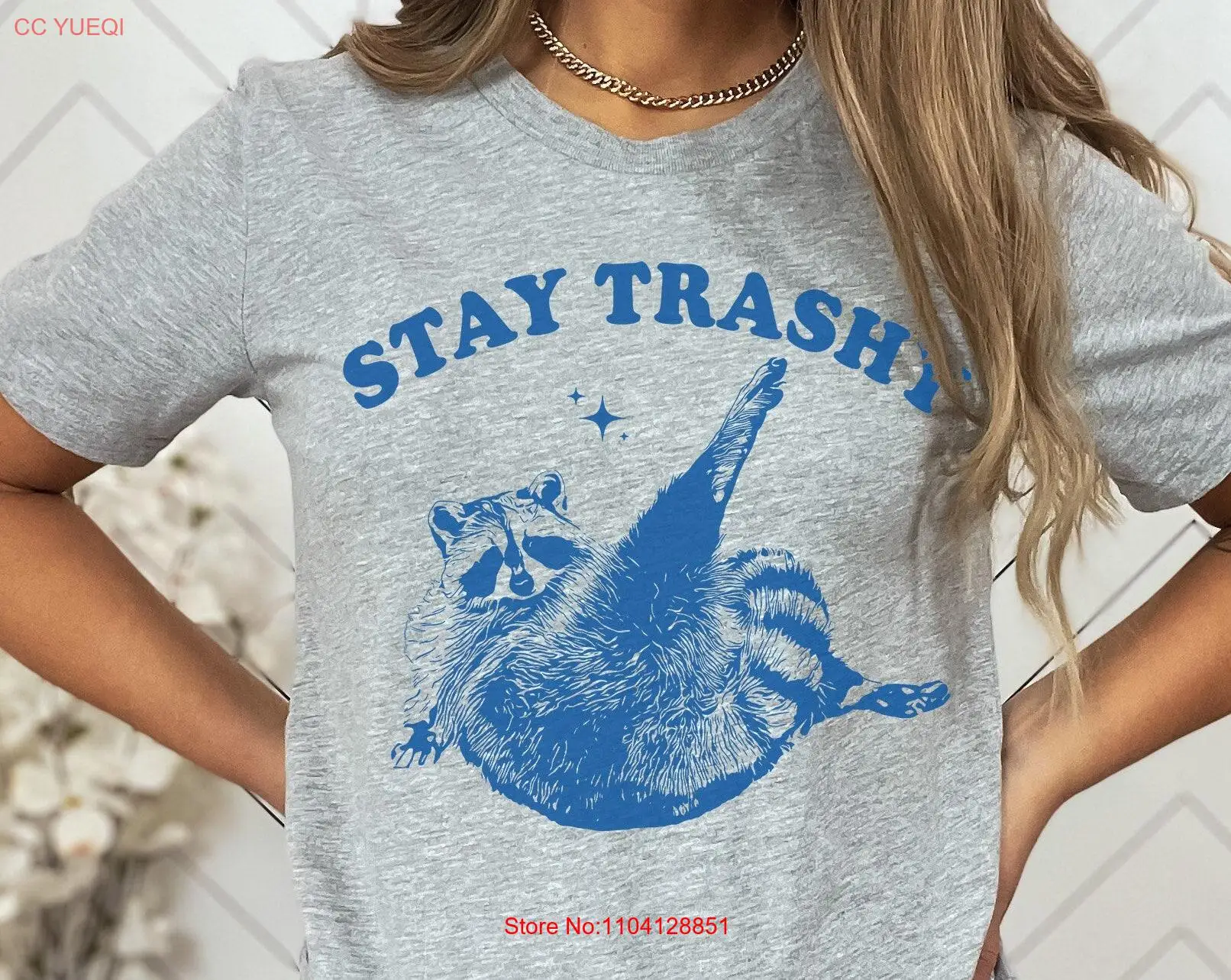 Футболка Stay Trashy Funny Raccoon Meme женская ностальгическая винтажная футболка с длинными