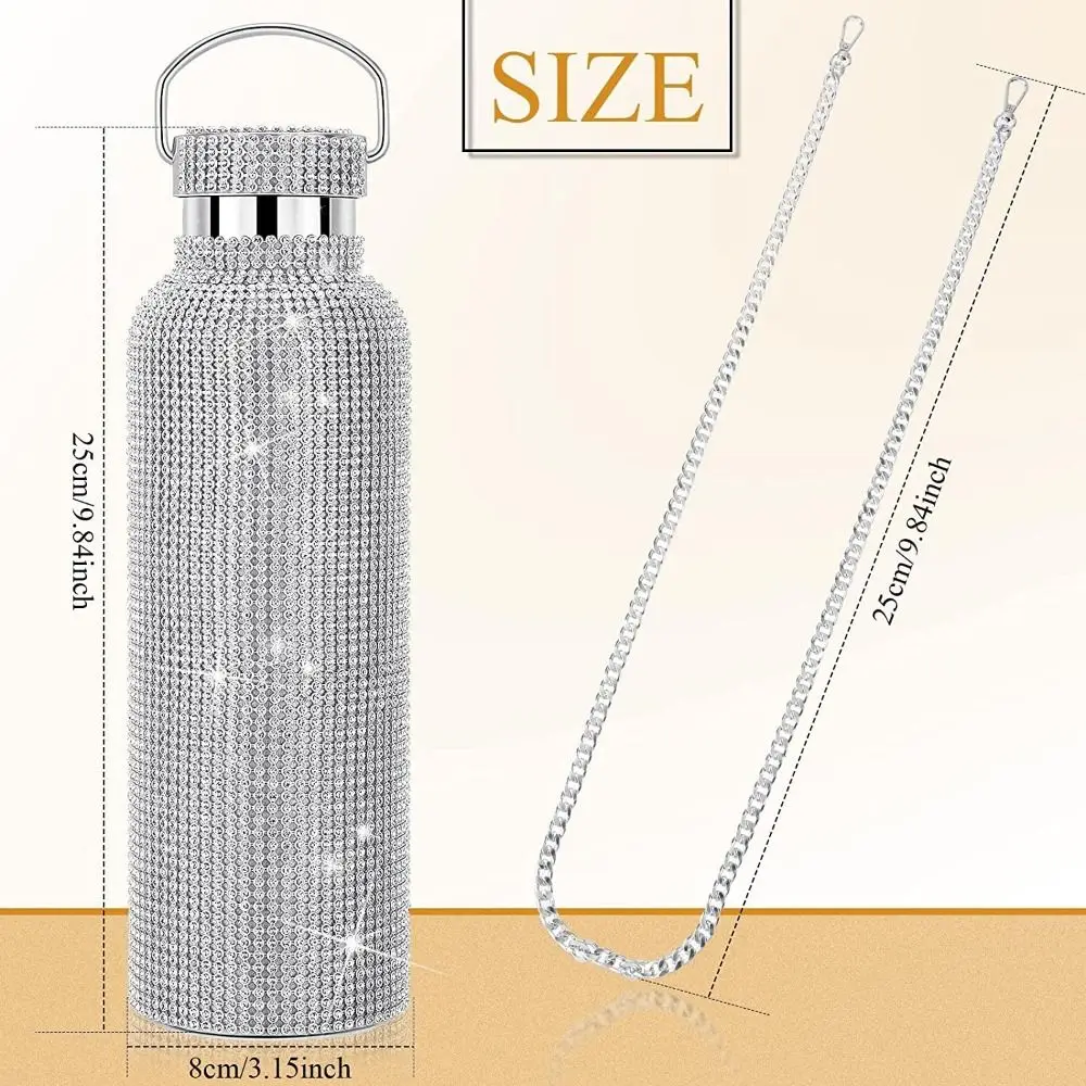 Bedazzling термобутылка для воды со стразами цепочка из нержавеющей стали блестящие
