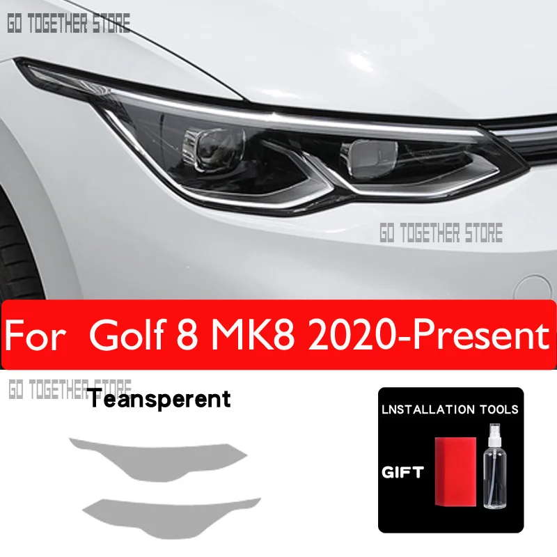 

Безопасность фар автомобиля, черная защитная пленка, клейкая пленка из ТПУ, наклейка для Volkswagen VW Golf 8 MK8 R Line GTI 2020 2021, Accesso