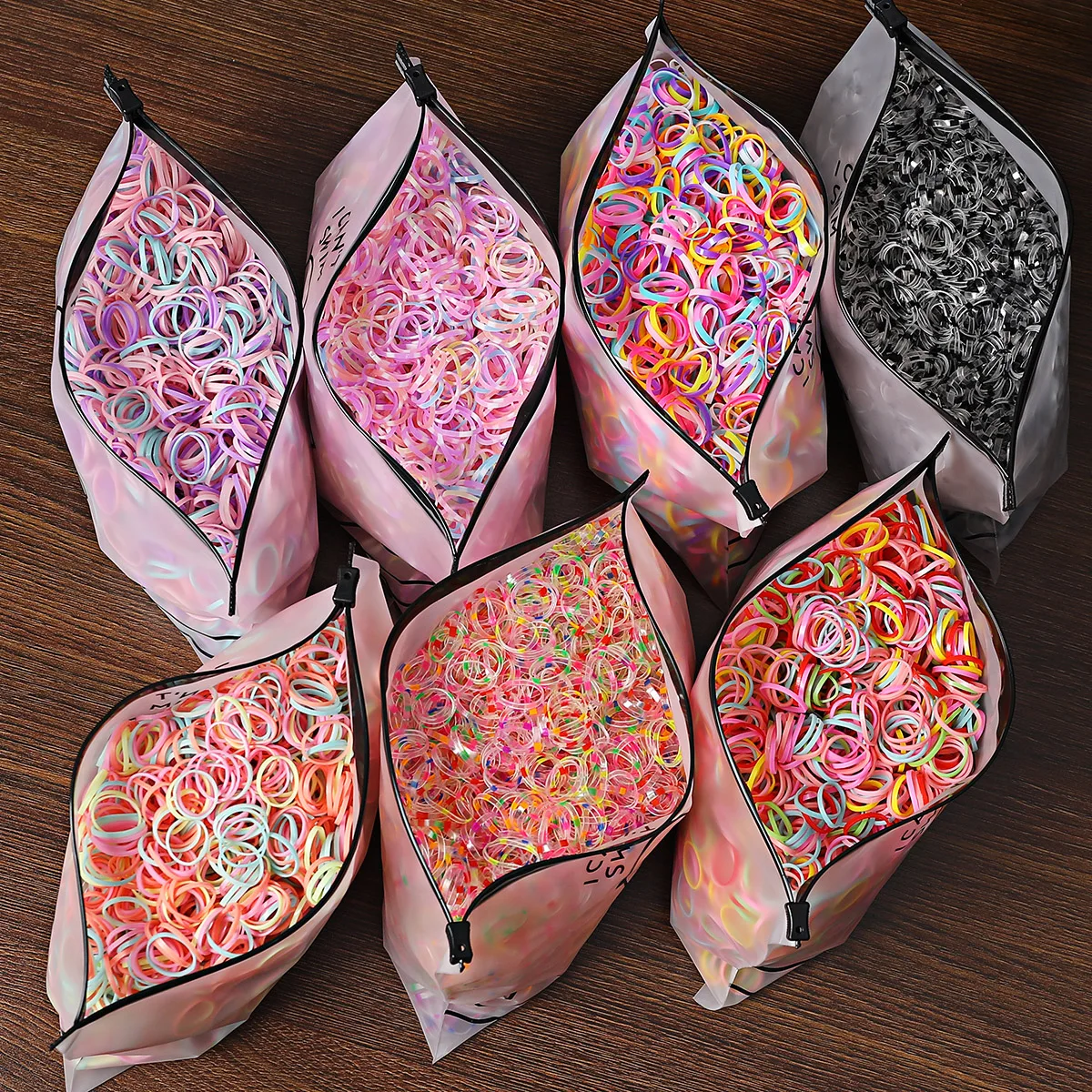 

500pcs Girls Colourful Disposable Rubber Band Elastic Hair Bands Headband Children Ponytail Holder Bands Kids Hair Accessories