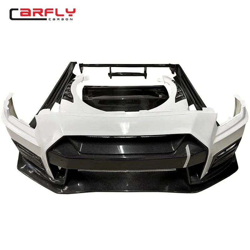 nismo Panger LB Top Secret style Передний бампер для GTR R35 FRP + углеродное волокно