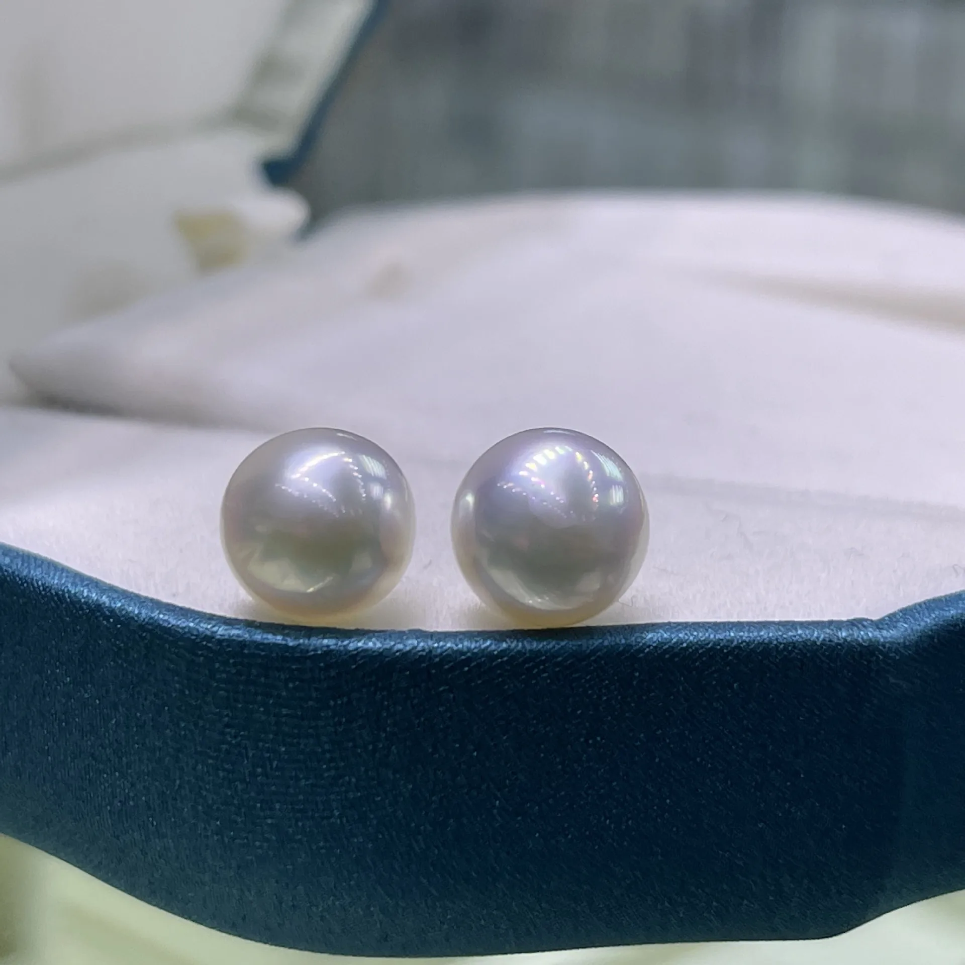 

Huge Charming Pair Of 10-11mm Natural Sea Genuine White Round Good Luster Jewelry Loose Pearl Jewelry