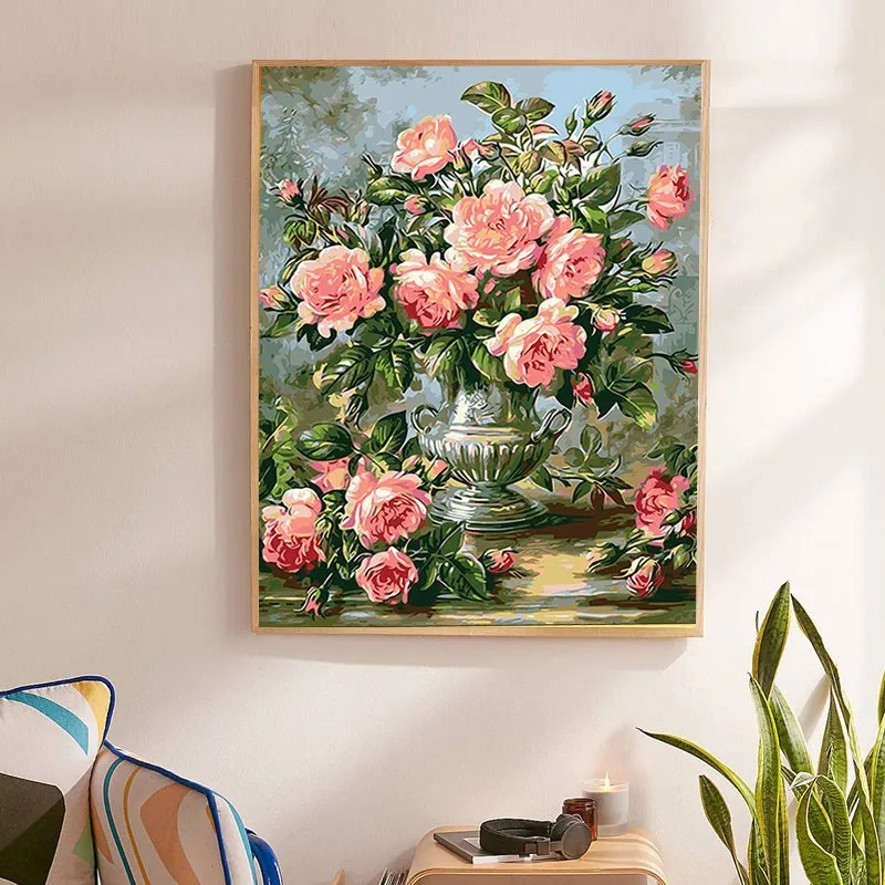 

4150Ann-Tulip diy digital oil painting oil painting acrylic flower painting explosion hand-filled landscape painting