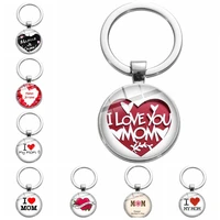 new i love mom text pendant keychain happy mothers day accessories gift metal pouch car bag pendant jewelry keychain gift