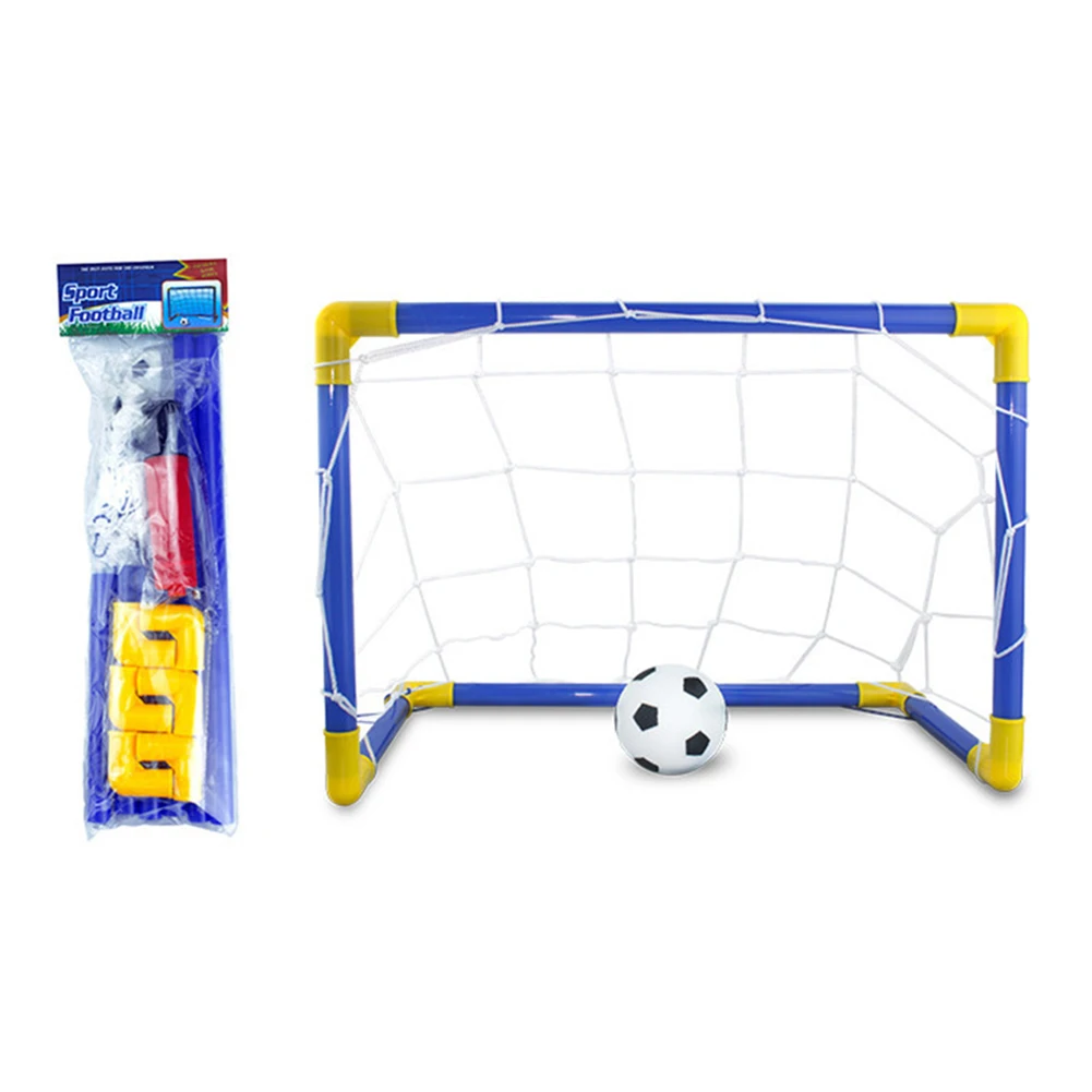 Indoor Mini Folding Soccer Goal Post Net Set + Pump Home Game Kids Sport Outdoor Home Game Toy Child Birthday Gift Plastic images - 6