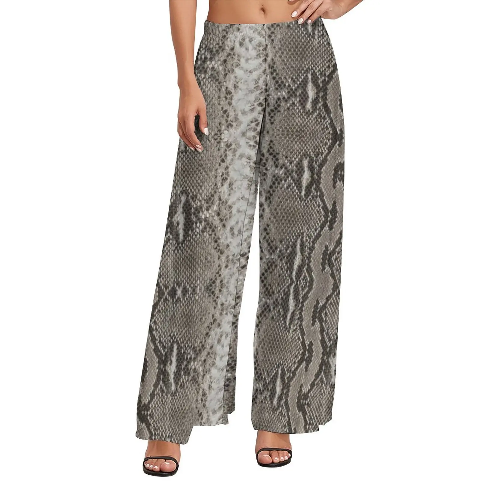 

Snakeskin Python Pants Classic Faux Animal Skin Print Beach Straight Wide Pants High Waist Casual Trousers 4XL 5XL 6XL