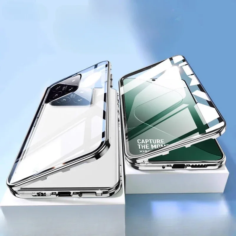 360 ° Полный чехол для Xiaomi Mi 14 Pro Ultra металлическое магнитное стекло защита от