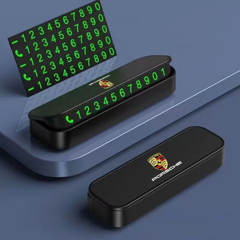 Автомобильная временная парковочная карта, наклейка с номером телефона для Porsche Cayenne Panamera Macan 911 718, Taycan Boxster 918, аксессуары ﻿ (art.: 3920d45ef3a49) - 3920d45ef3a49