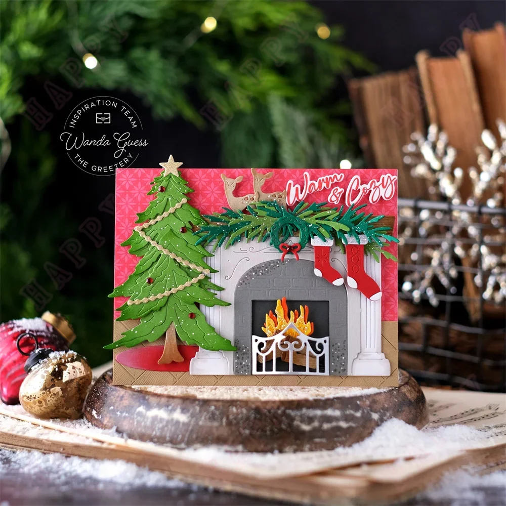 Новинка 2024 Рождественский трафарет с аркой большие штампы для резки металла