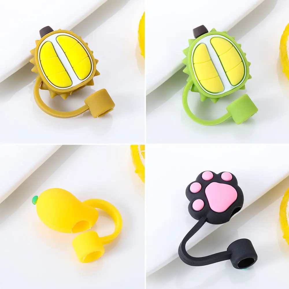 

1pcs Cute Splash Proof Airtight Reusable Cup Accessories Drinking Dust Cap Silicone Straw Plug Cartoon Plugs Cover