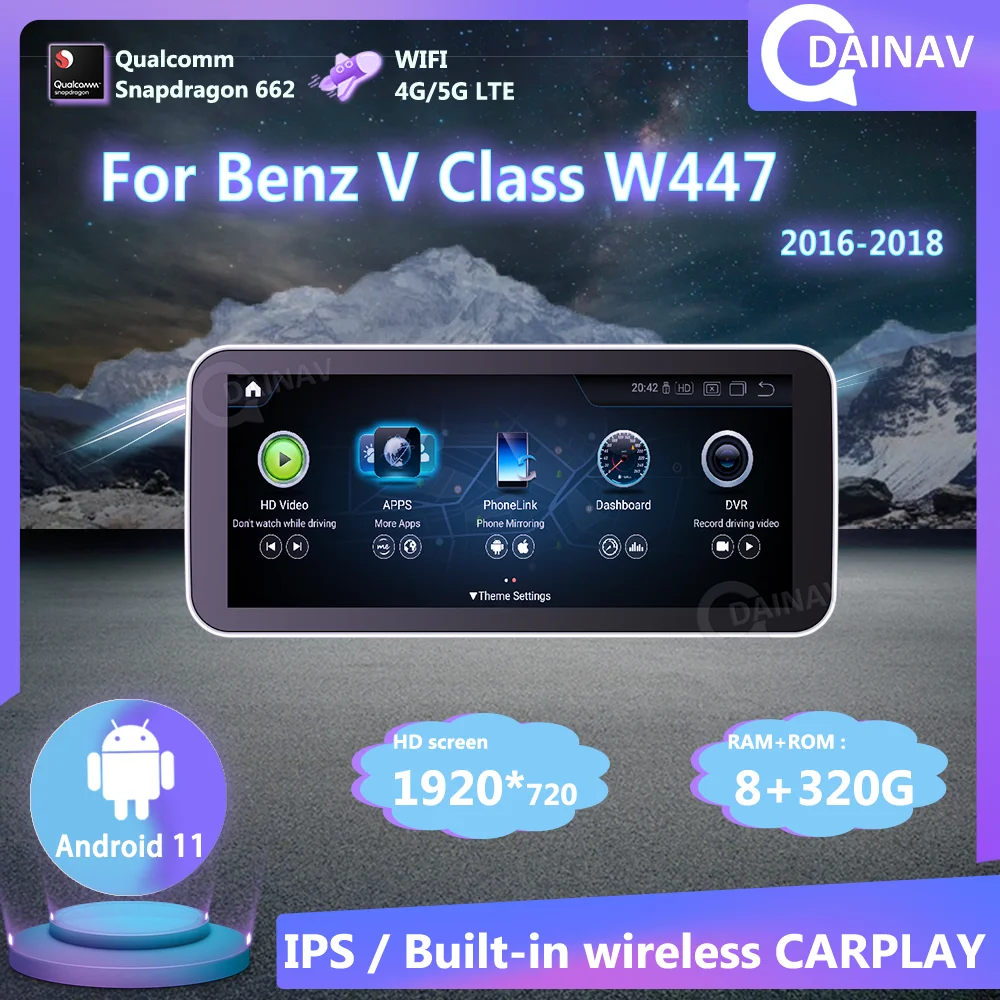320GB  Android 11 For Mercedes Benz V Class W447 2016-2018 V260 V250 radio Autoradio Stereo GPS Navigation Multimedia Player