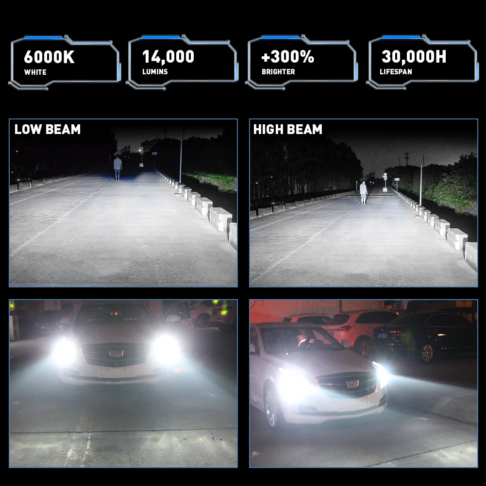 2 шт. 14000Lm 35W Turbo светодиодный H7 H4 LED Canbus H8 H11 лампа 12V Автомобильные фары лампы для Mercedes W203 BMW E60 E90 F10 E39 VW Golf 6 (art.: 3920be5cfdbad) - 3920be5cfdbad