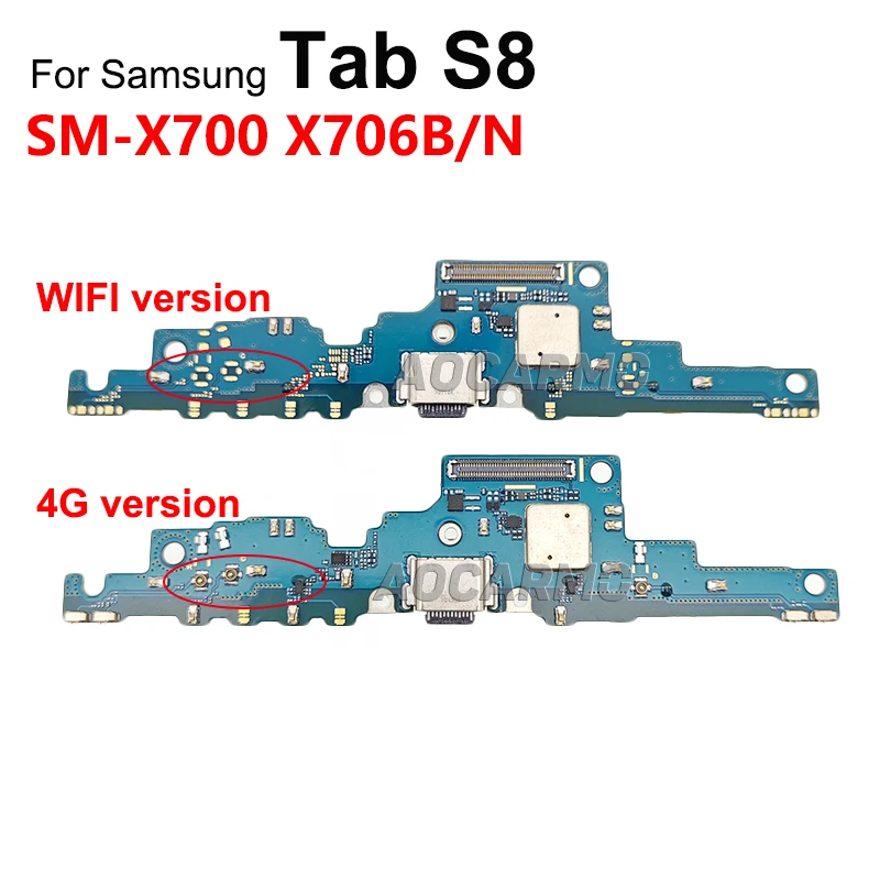 Штекер зарядного устройства Aocarmo для Samsung Galaxy Tab S8 X706B/N X706 X700 гибкий кабель