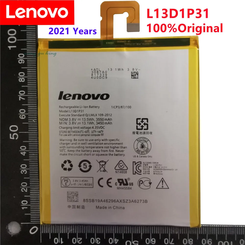 

100% Оригинальный аккумулятор для Lenovo Pad A3500 S5000, фотоаккумулятор 3550 мАч, tab 2, задняя планка 7 TB3 710i 710F L13D1P31