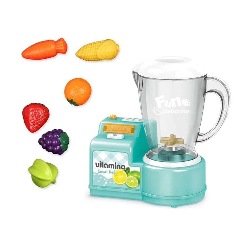 Kids Blender Toy Kitchen Appliances Food Accessories Set Pretend Playing with Light Sound Toddler Toy for Girls Boys Y55B