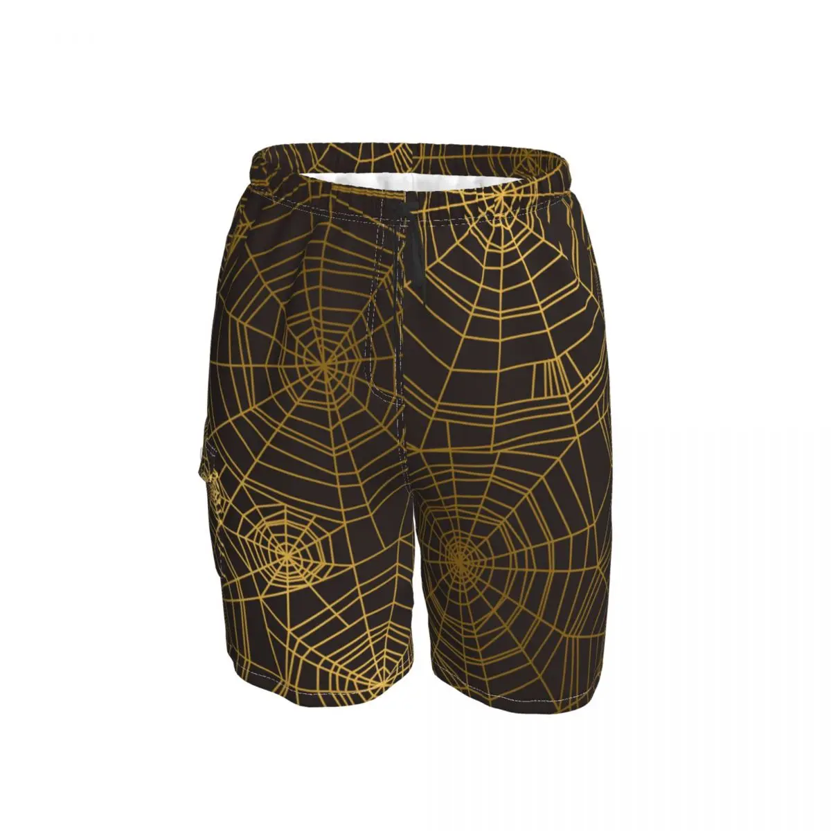 

Casual Spider Webs Animal Men Beach Shorts Sports Board Shorts Streetwear Surf Gold Swimsuits Male Breathable Board Shorts