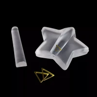 1pcs new transparent metal press nail mould star heart shape for bend carve slice model tools nail art accessory ch150