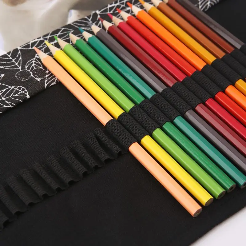 

Beautiful Leaf School Pencil for CASE Roller 12/24/36/48/72 Holes Canvas Roll Up