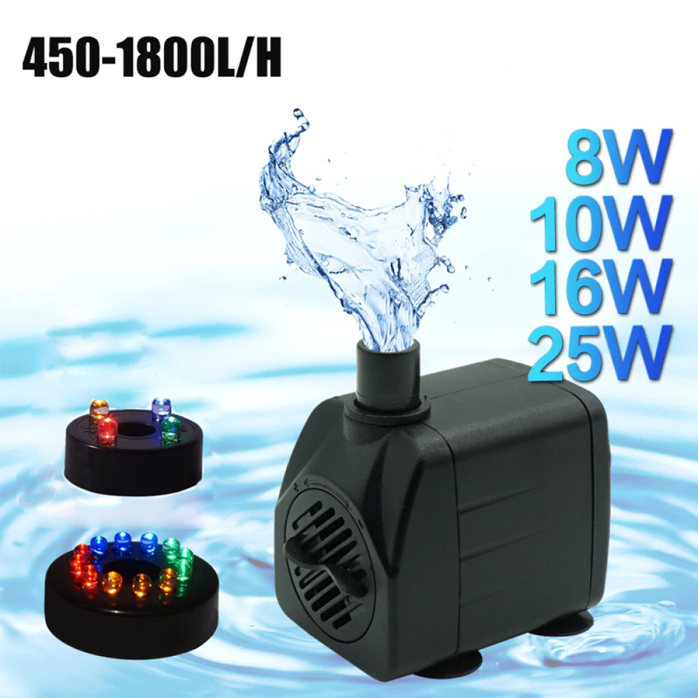

Pump With Pond Pond Light Tank Fountain Fountain Aquarium Garden Sizes 450-1800L/H Pumps Pump Multiple Fish