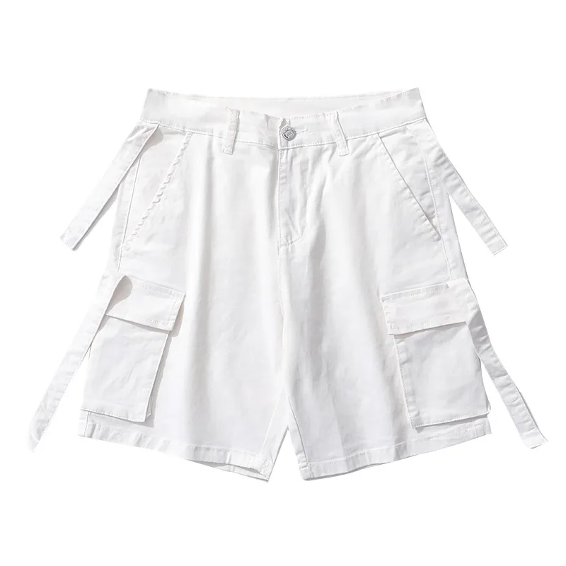 

2022 летние тонкие американские уличные Брендовые однотонные джинсовые шорты, мужские свободные пятиконечные брюки большого размера