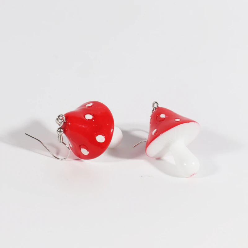 

Funny Mushroom Multicolor Luxury Acrylic Earrings Cute Sweet Personalized Creative Earrings for Women Jewelry Retail Wholesale