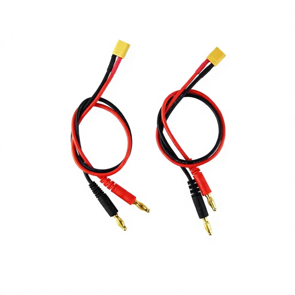 Фото Кабель питания XT30 (гнездо) на 4-мм банановый разъем, 16AWG, 30 см, адаптер для подключения аккумулятора дрона, для любителей моделей. №4
