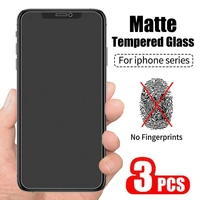 1 3pcs no fingerprint screen protectors for iphone 11 12 13 pro max mini matte tempered glass for iphone 7 8 6s plus xr x xs max