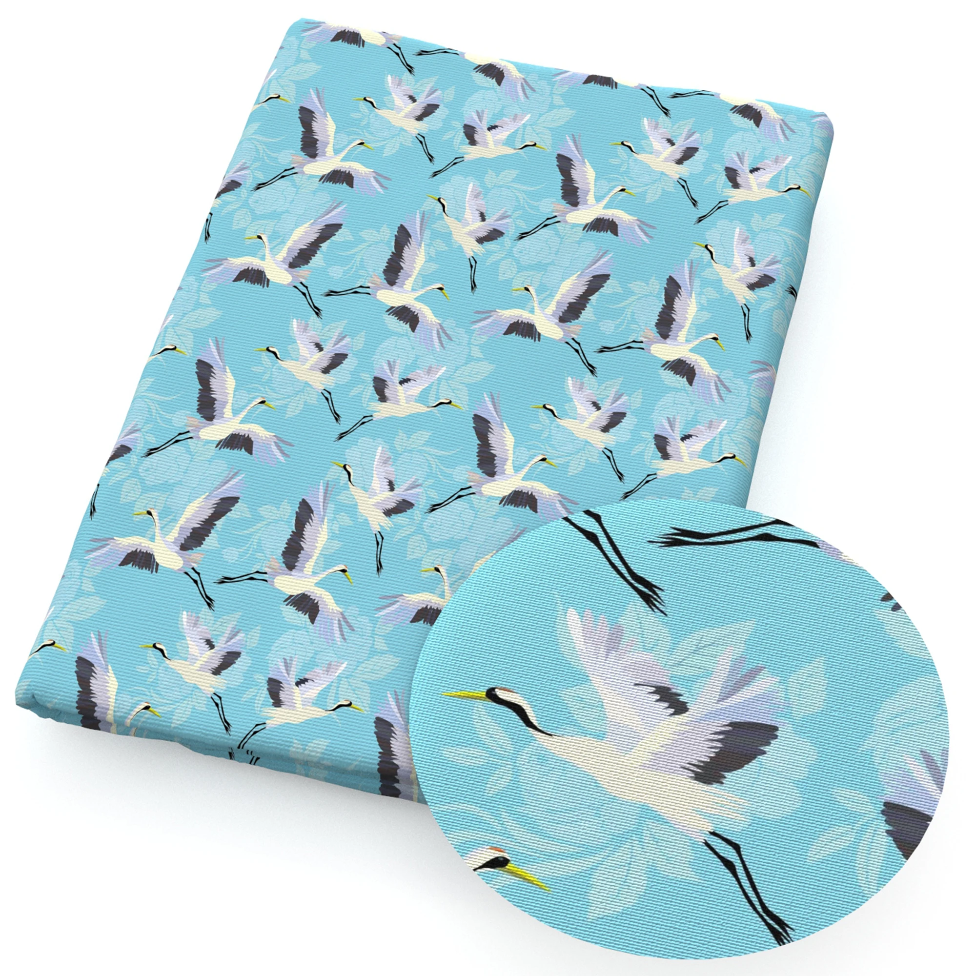 Polyester Cotton/Swimwear Fabric for Tissue Sewing Quilting Fabrics Bird Blue Needlework Material DIY Handmade 50*145cm |