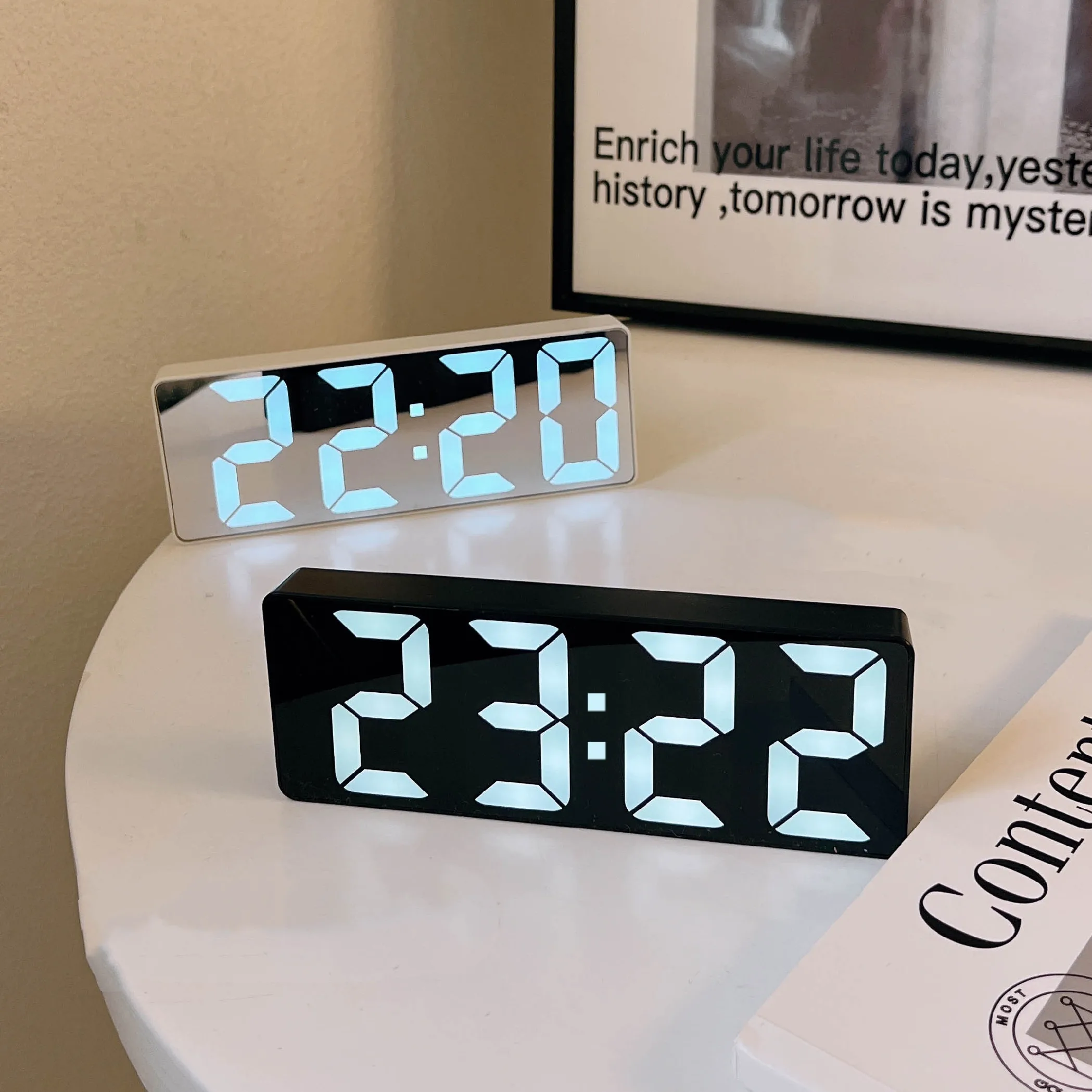

Smart LED Clock Bedside Digital Alarm Clocks Desktop Table Electronic Desk Watch Snooze desk clock Wake Up Alarm Clock Digital