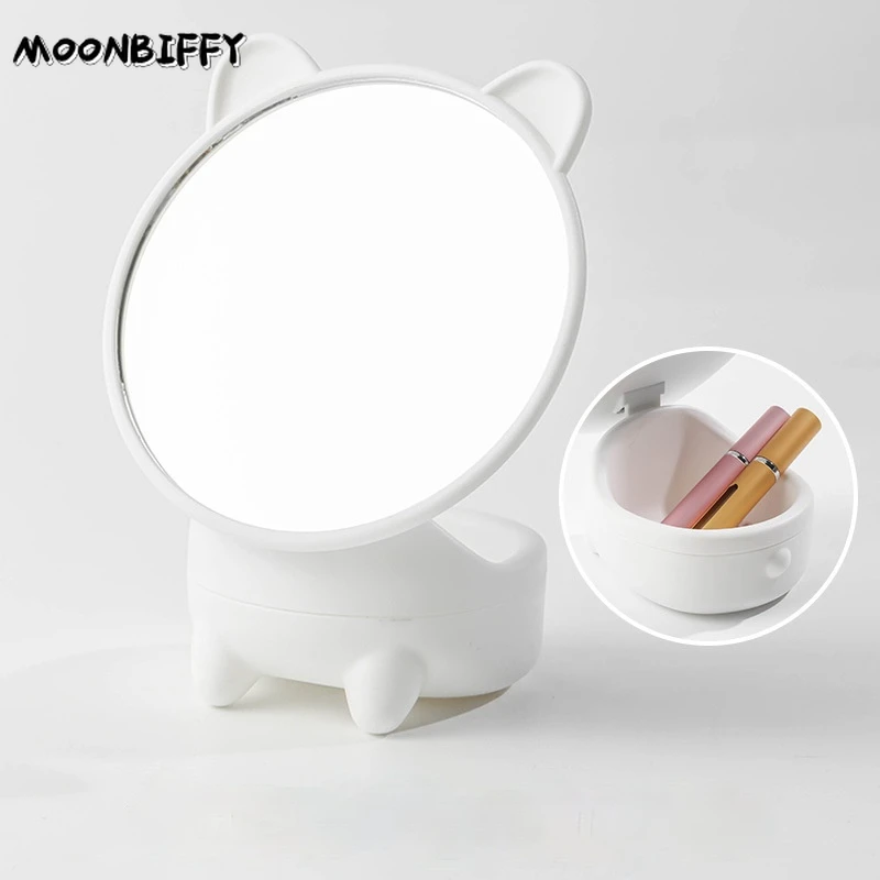 

Mini Desktop Single-sided Mirror Cute Cosmetic Storage Box Small Mirror Adjust Disassembly Compact Dressing Mirror Household