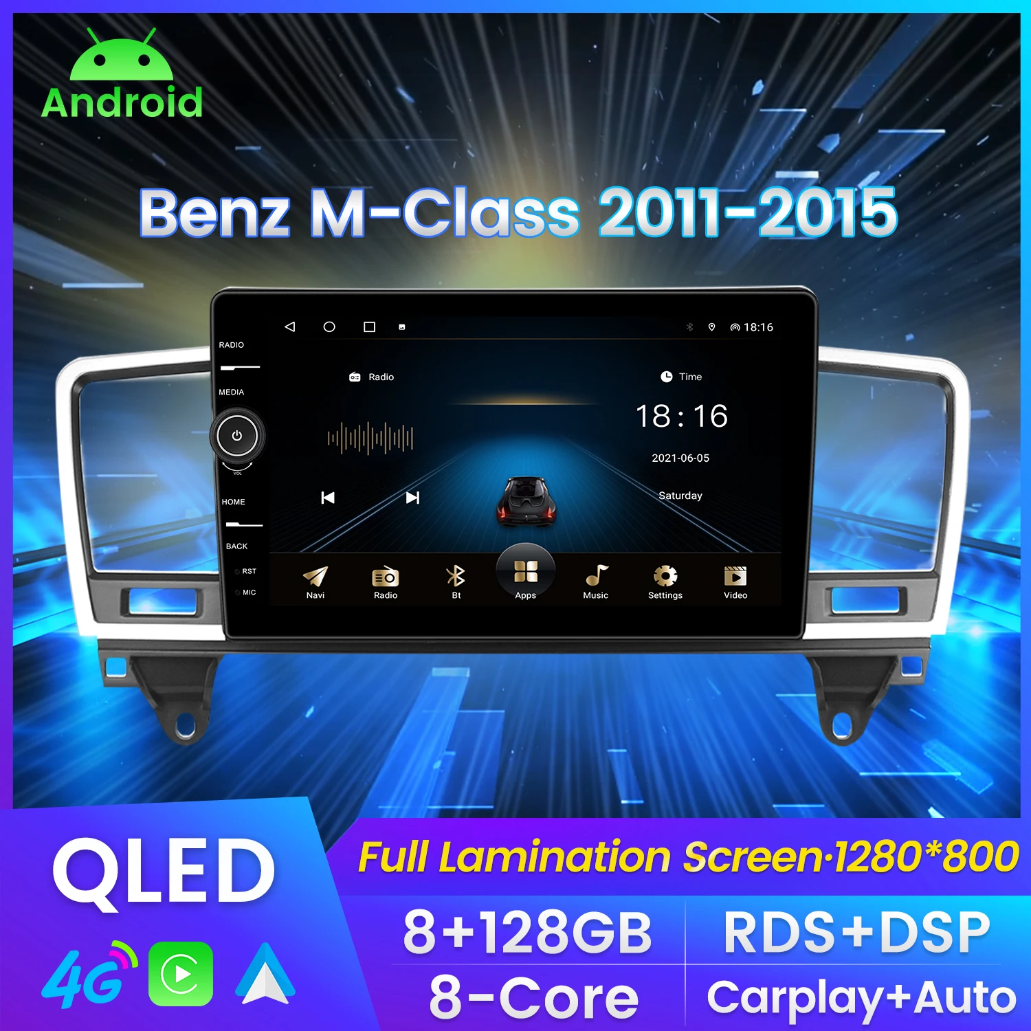 

Автомобильный dvd-плеер на Android 11 DSP, радио, GPS-навигация для Mercedes-Benz M class W166 Ml 2011-2015 Carplay 4G LTE 8G 128G 2din, без dvd