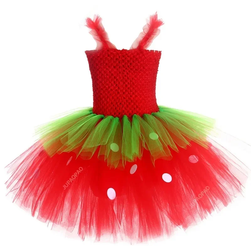 Платье-пачка для маленьких девочек платья принцессы клубники детей костюм на