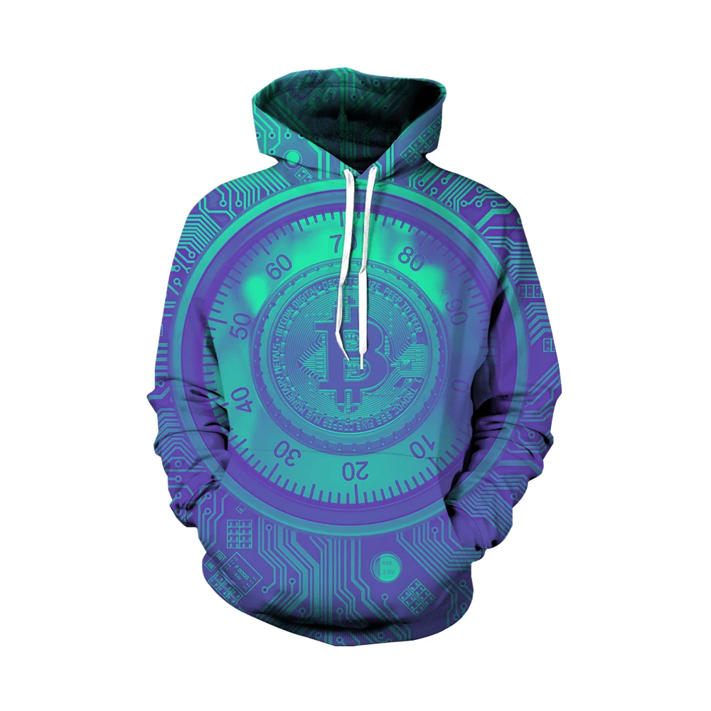 

Dropshipping Bitcoin Design Hoodies Men's Top Clothing Unisex Long Sleeve Sweatshirt With Hooded Hot Sale Man Hoodie Autumn New