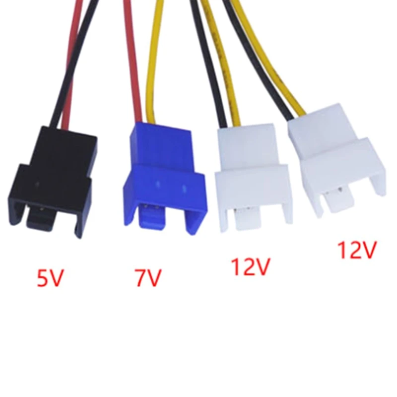 

1 to 4 Y PC Fan Power Extension Cable Splitter PC Fan Sleeved Adapter Cable One Point Four Transfer Wiring Line