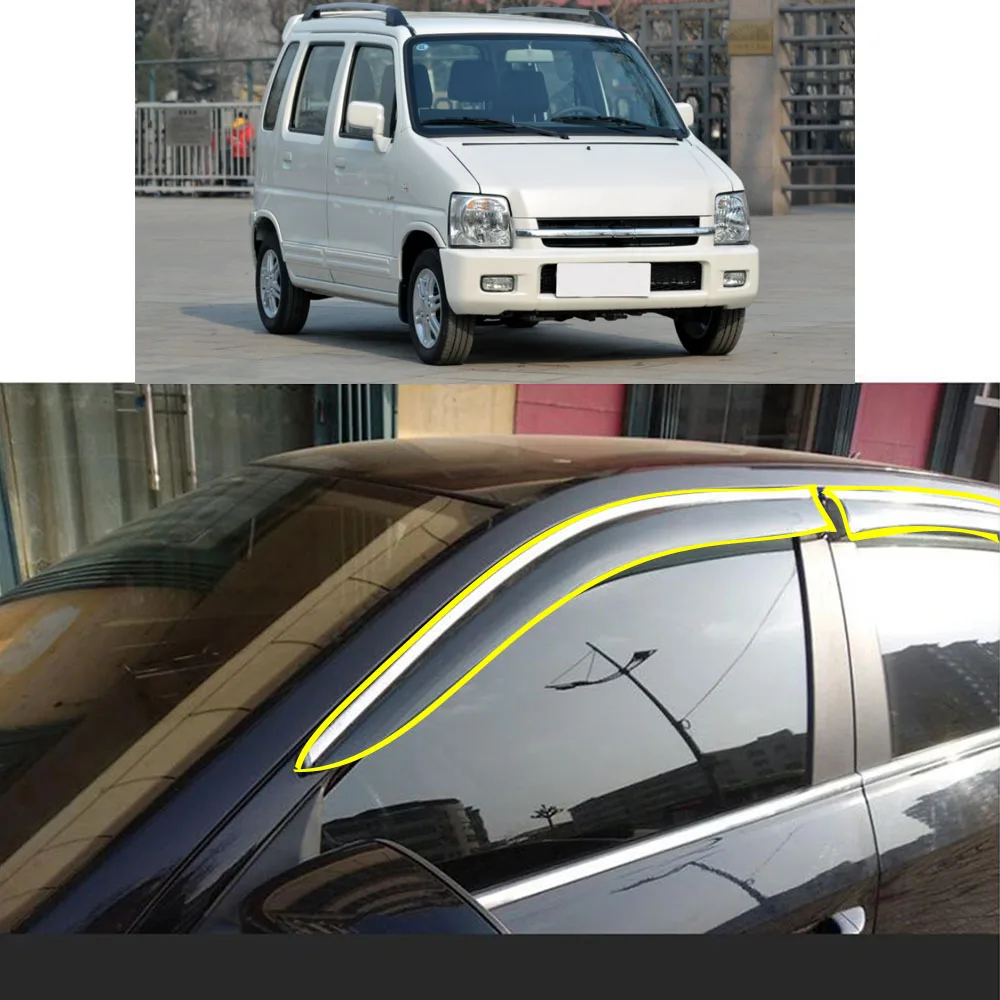 Car Body Styling Sticker Plastic Window Glass Wind Visor Rain/Sun Guard Vent Parts For SUZUKI Wagon R 2004-2010 2011-2019