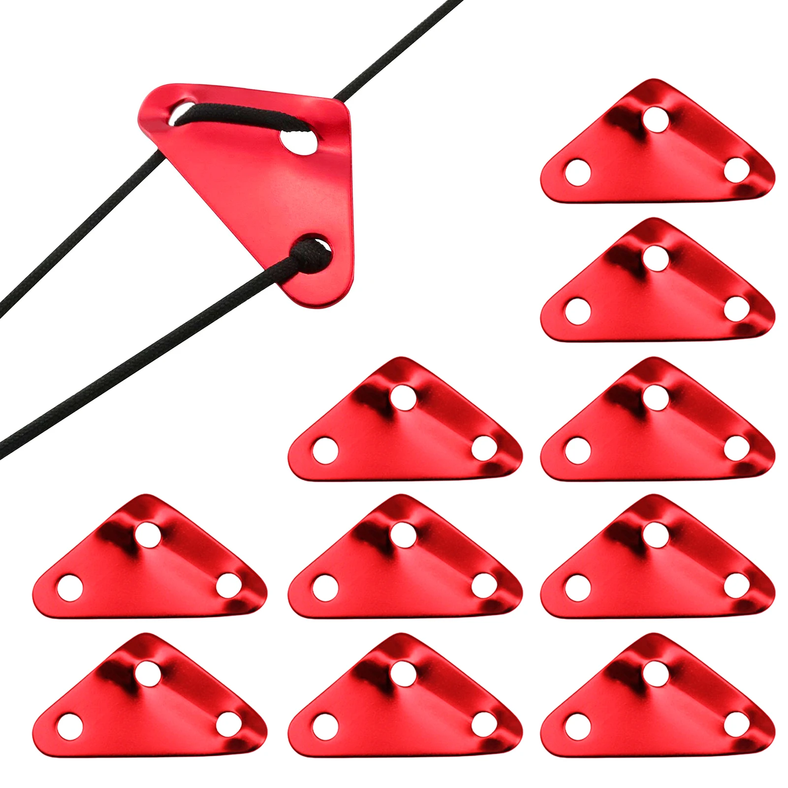 

10 шт., треугольные регулируемые натяжители для палатки из алюминиевого сплава